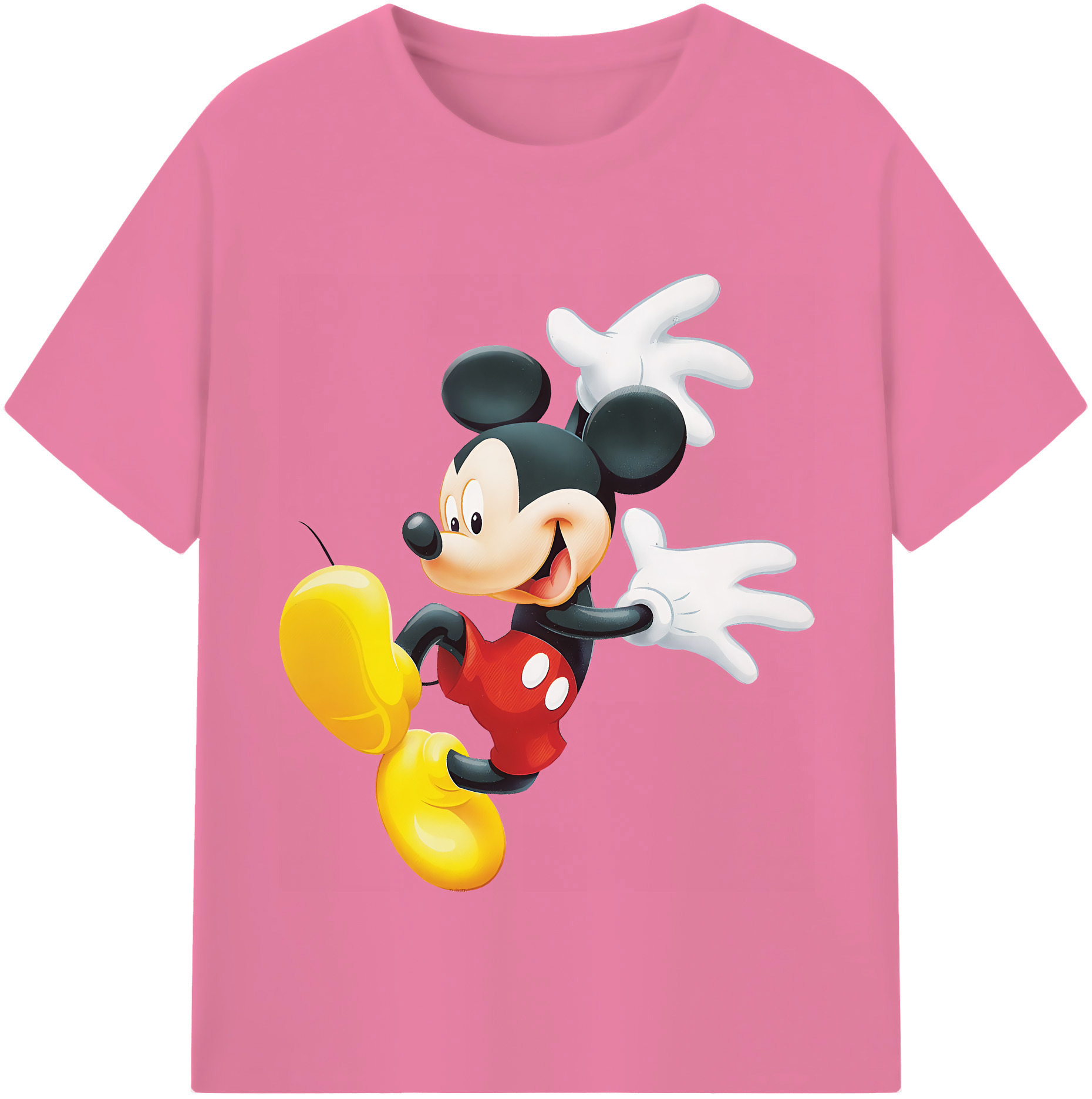 （画像用） ミッキーマウス Mickey Mouse 綿100％半袖Tシャツ（フロントプリント）